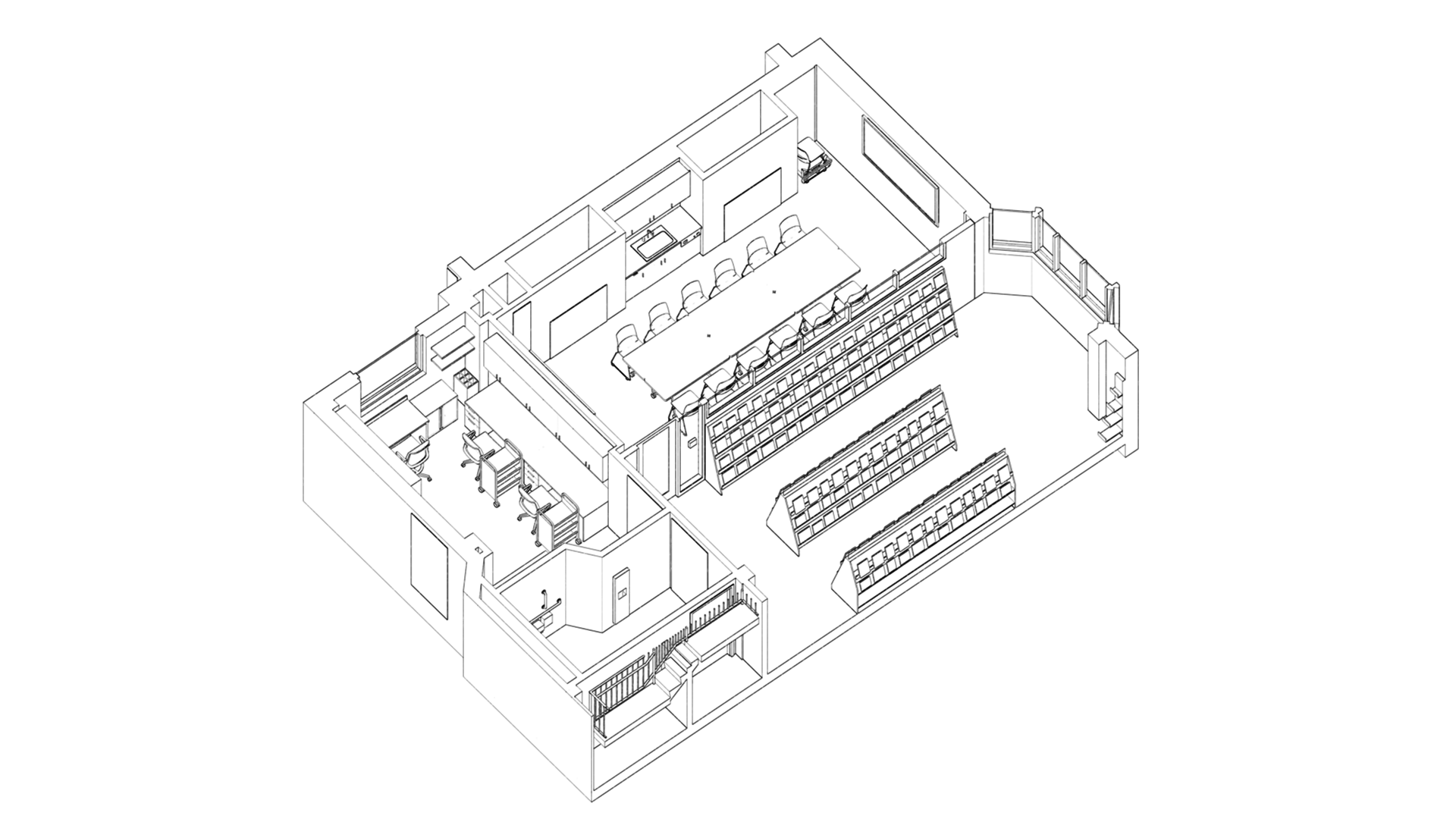 Black and white aerial view of new children's space