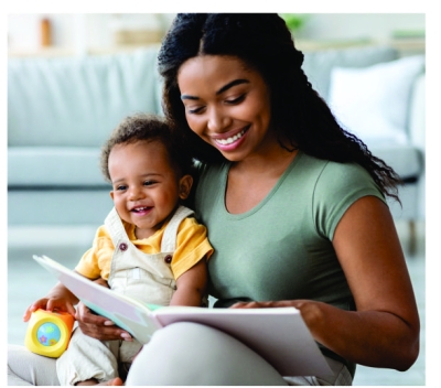 Mother and baby reading