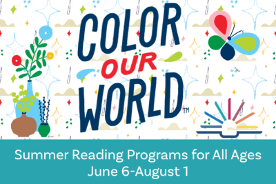 Color graphic image with words: Color Our World