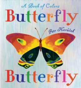 Book with colorful butterfly on the front