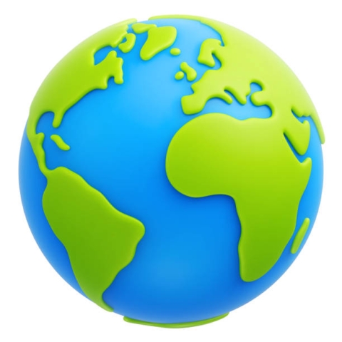 Green and blue globe