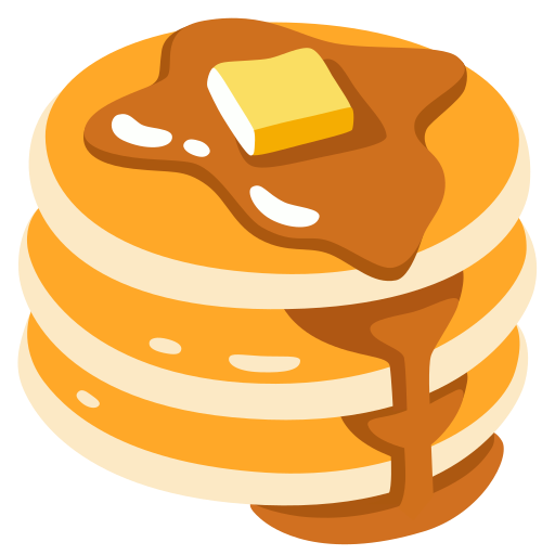 Pancakes with butter and syrup