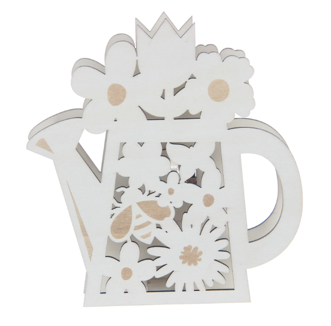 Wooden cutout of flowerpot