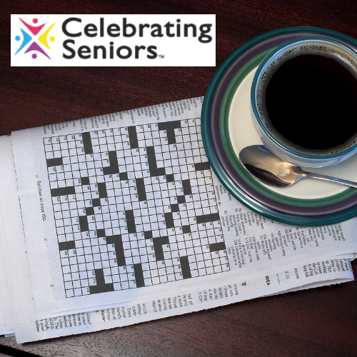 Crossword puzzle and a cup of coffee