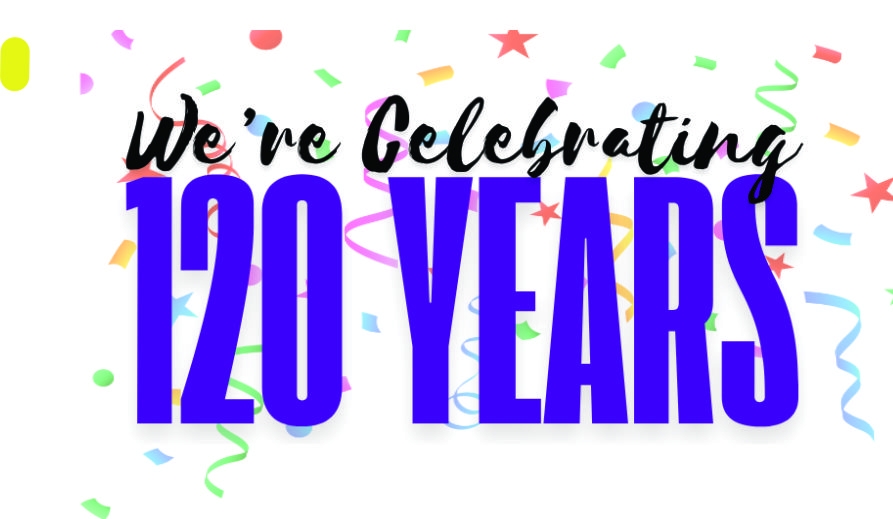 120 years and confetti