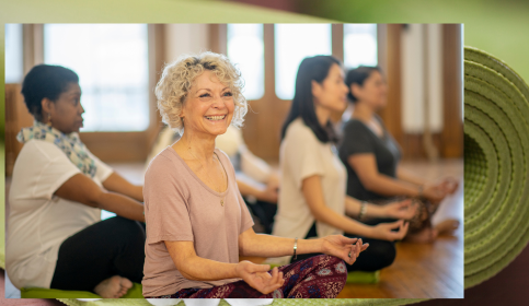 Women and men doing yoga